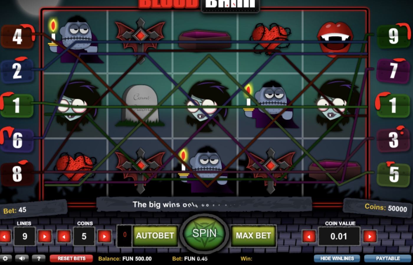 Blood Bank: image of main menu