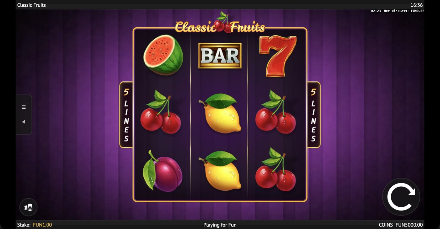 Classic Fruits: image of main menu