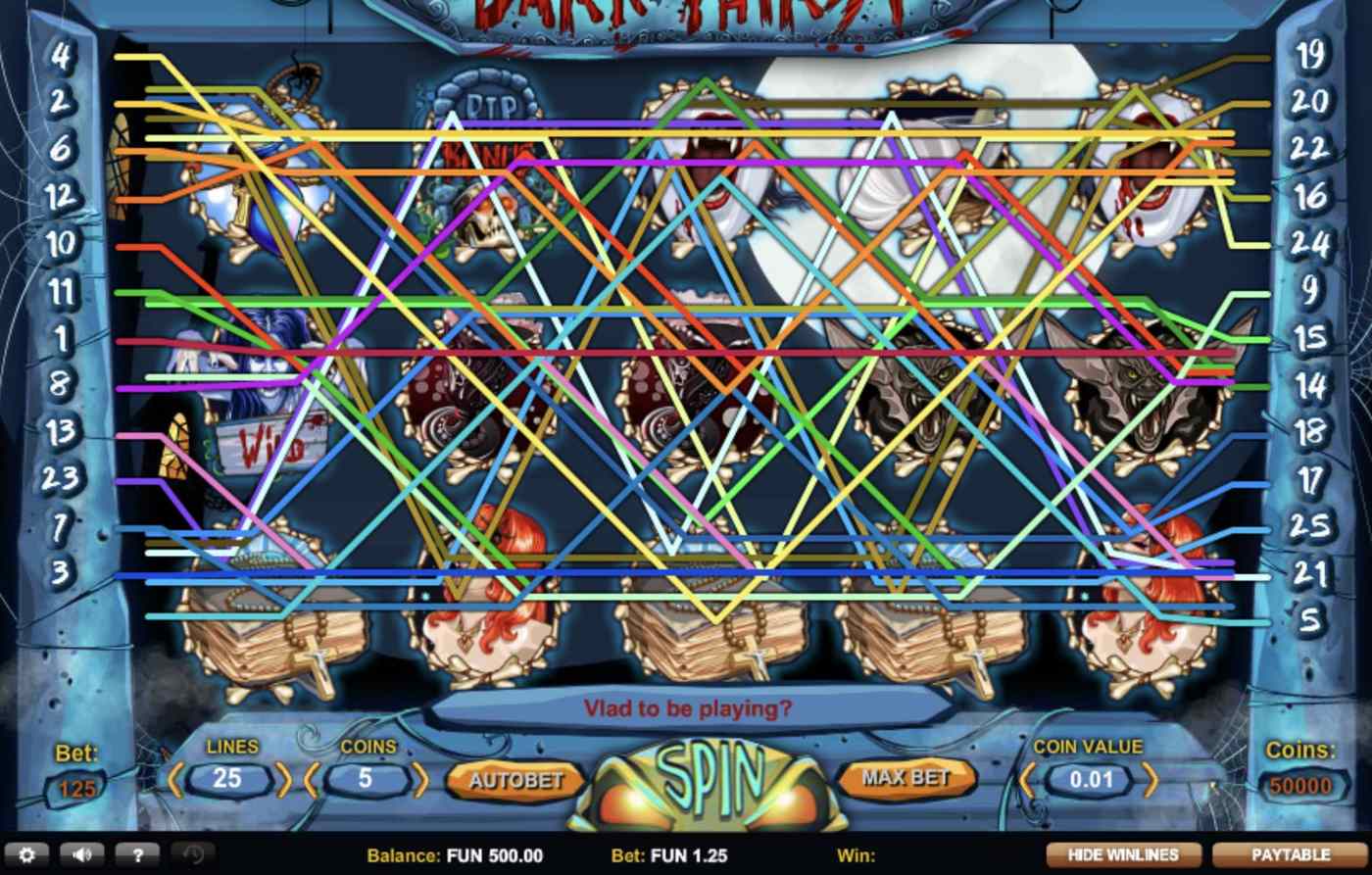 Dark Thirst: image of main menu