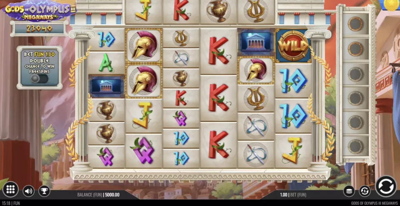 Gods of Olympus 3 Megaways: image of main menu