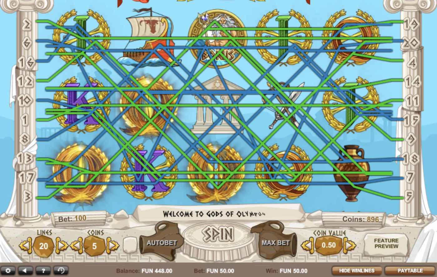 Gods of Olympus: image of main menu