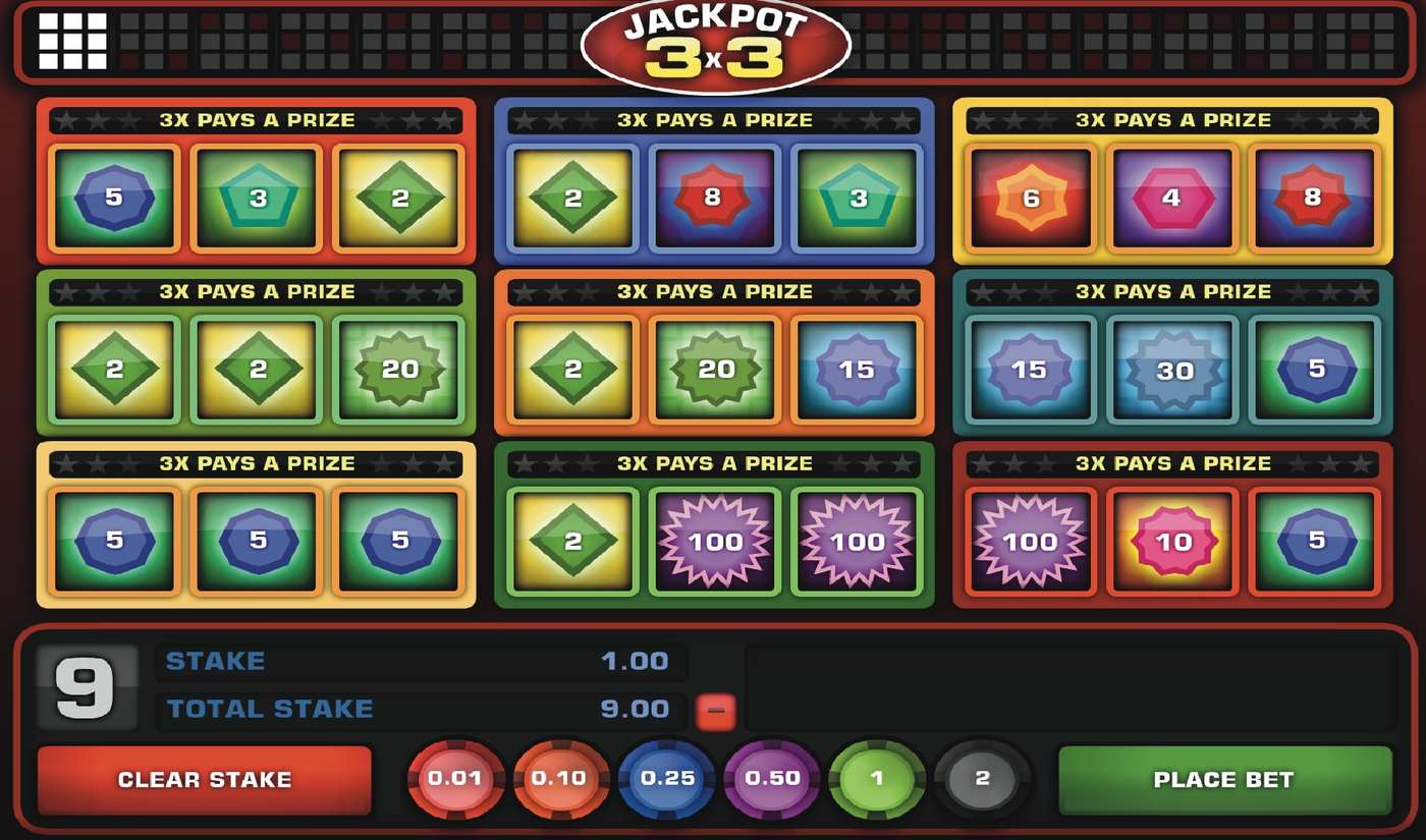 Jackpot 3X3: image of main menu