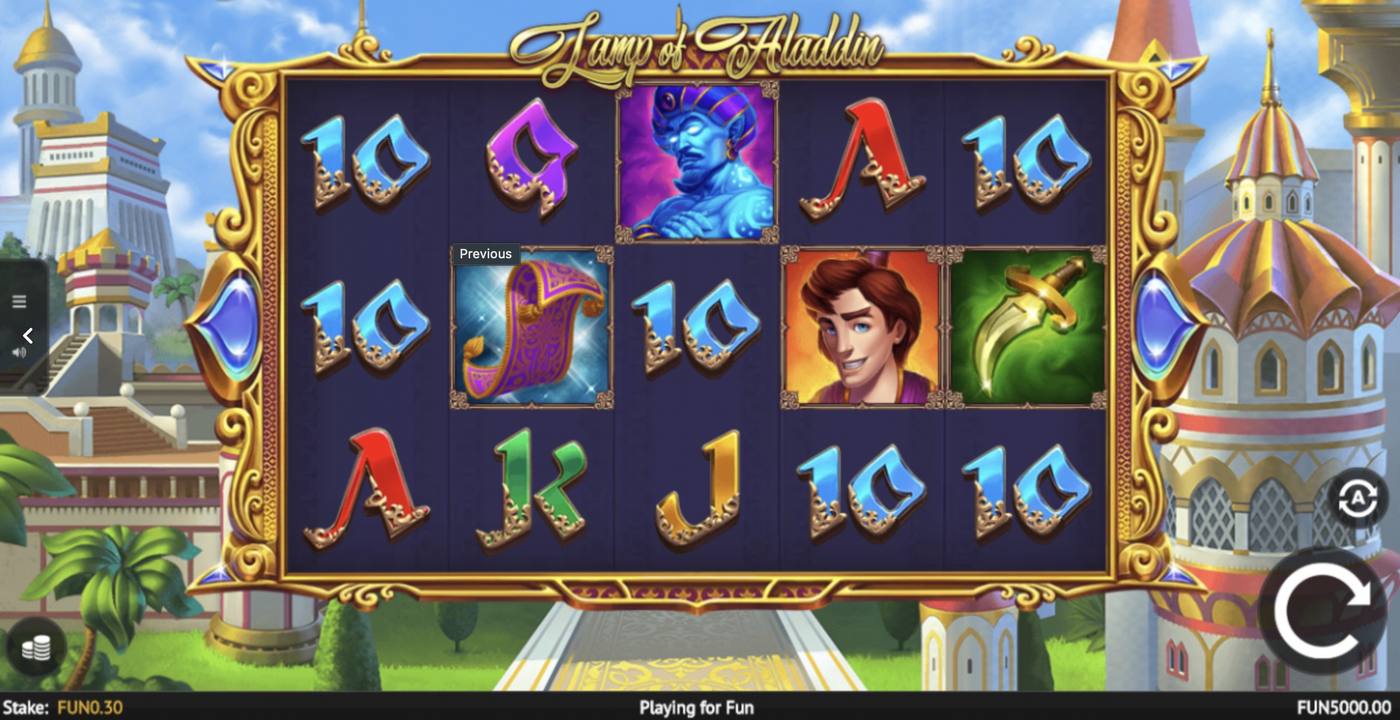 Lamp of Aladdin: image of main menu