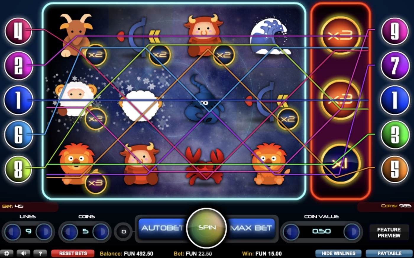Lucky Stars: image of main menu