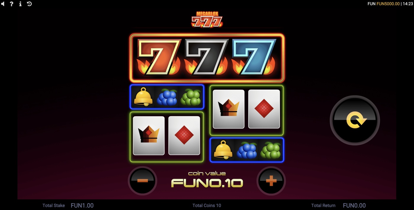 MegaBlox 777: image of main menu