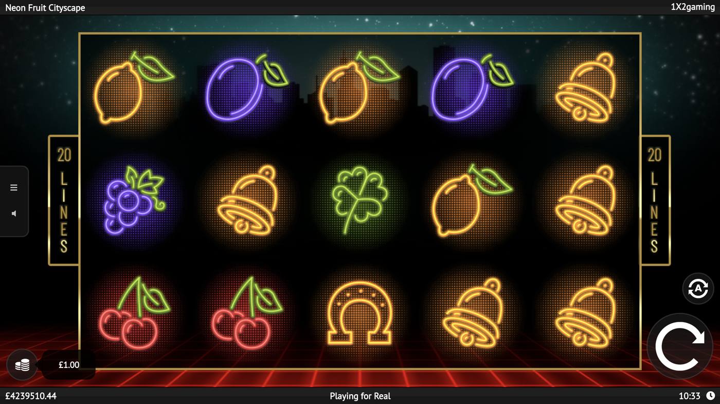 Neon Fruit Cityscape: image of main menu