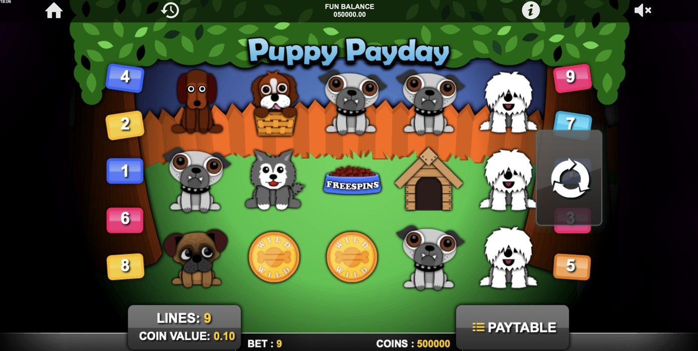 Puppy Payday: image of main menu