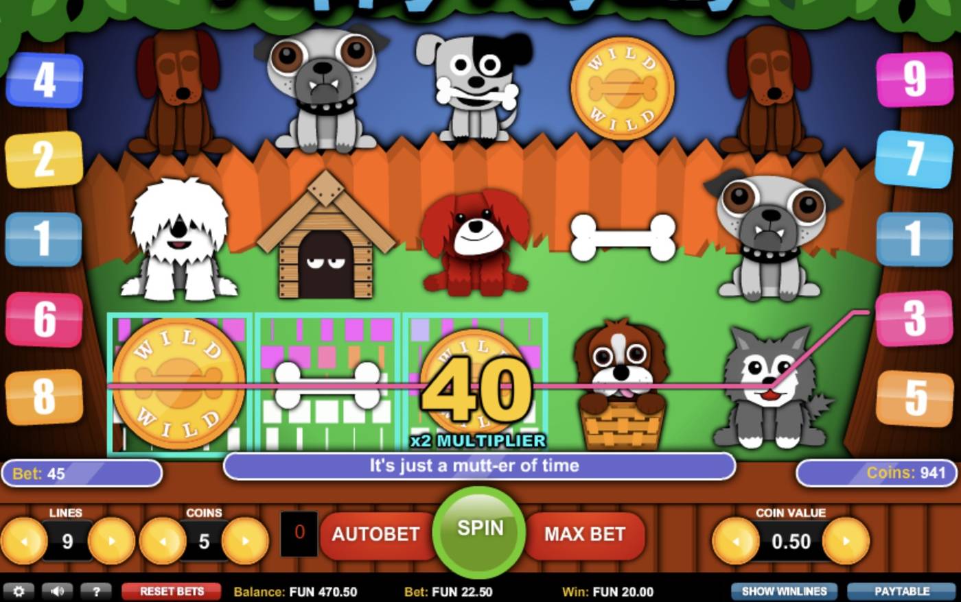 Puppy Payday: image of winning