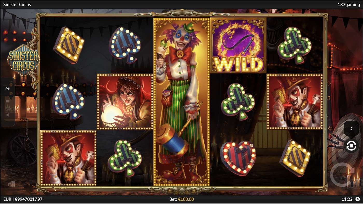 Sinister Circus: image of main menu