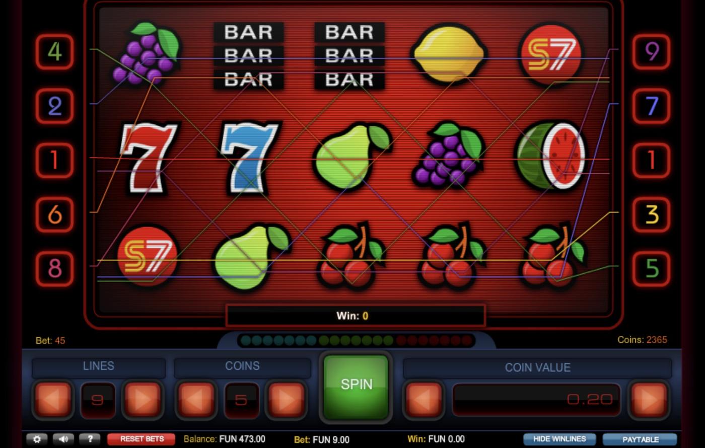 Super Fruit 7: image of main menu