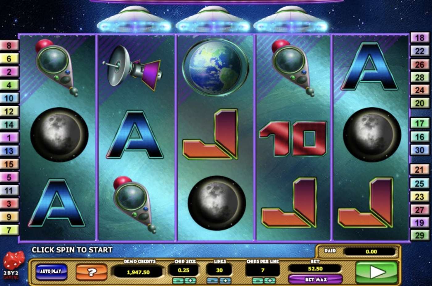 Cosmic Invaders: image of main menu
