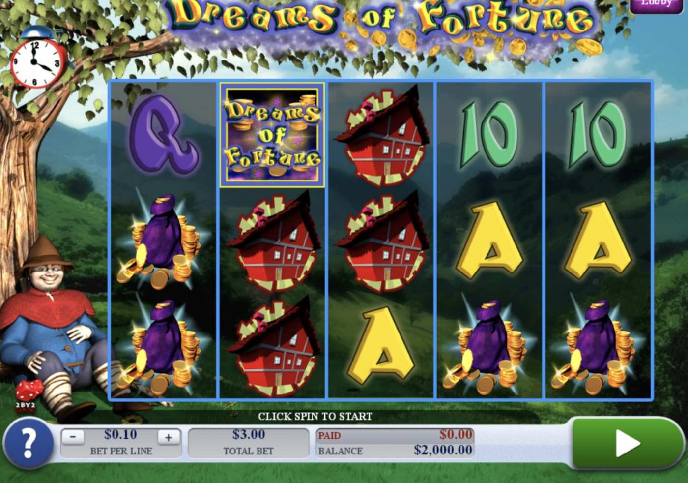 Dreams of Fortune: image of main menu