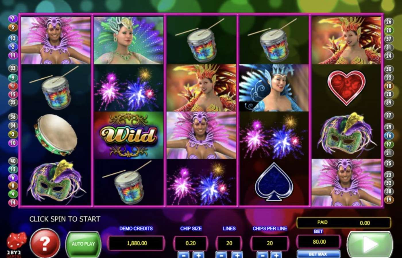 Festival Queen: image of main menu
