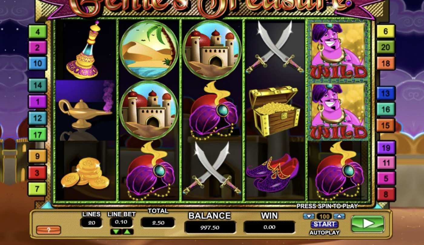 Genie's Treasure: image of main menu