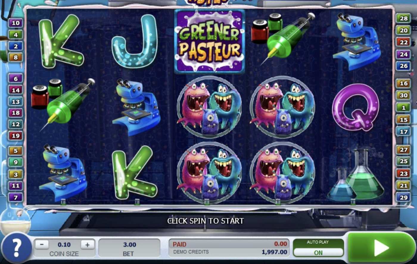 Greener Pasteur: image of main menu