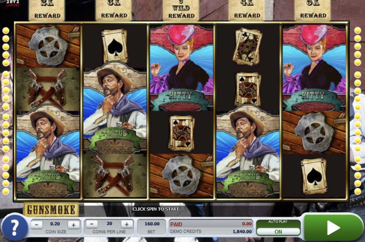 Gunsmoke: image of main menu