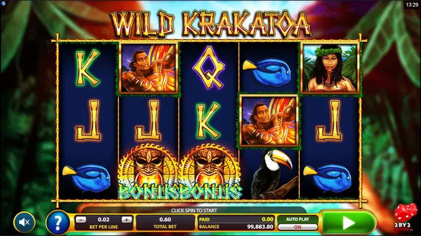 Wild Krakatoa: image of main menu