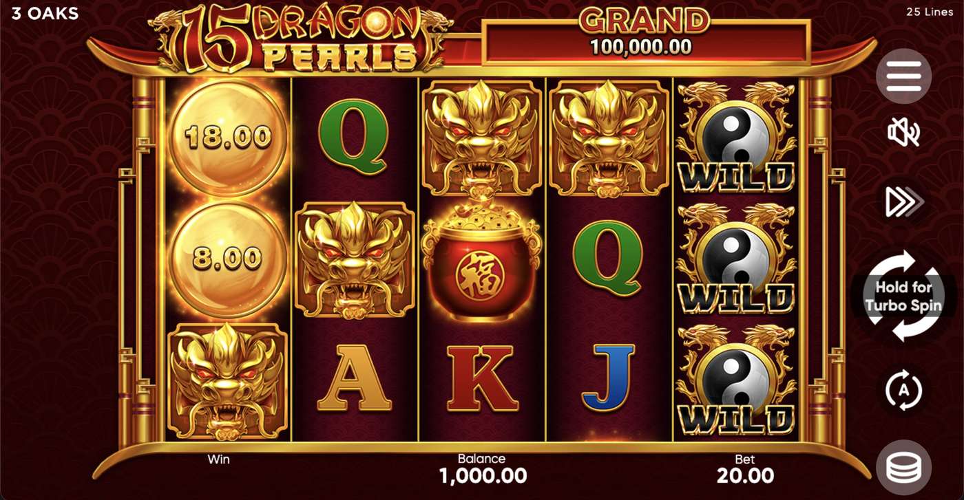 15 Dragon Pearls: Hold and Win: image of main menu