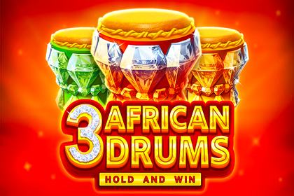 3 African Drums Online Slot Logo