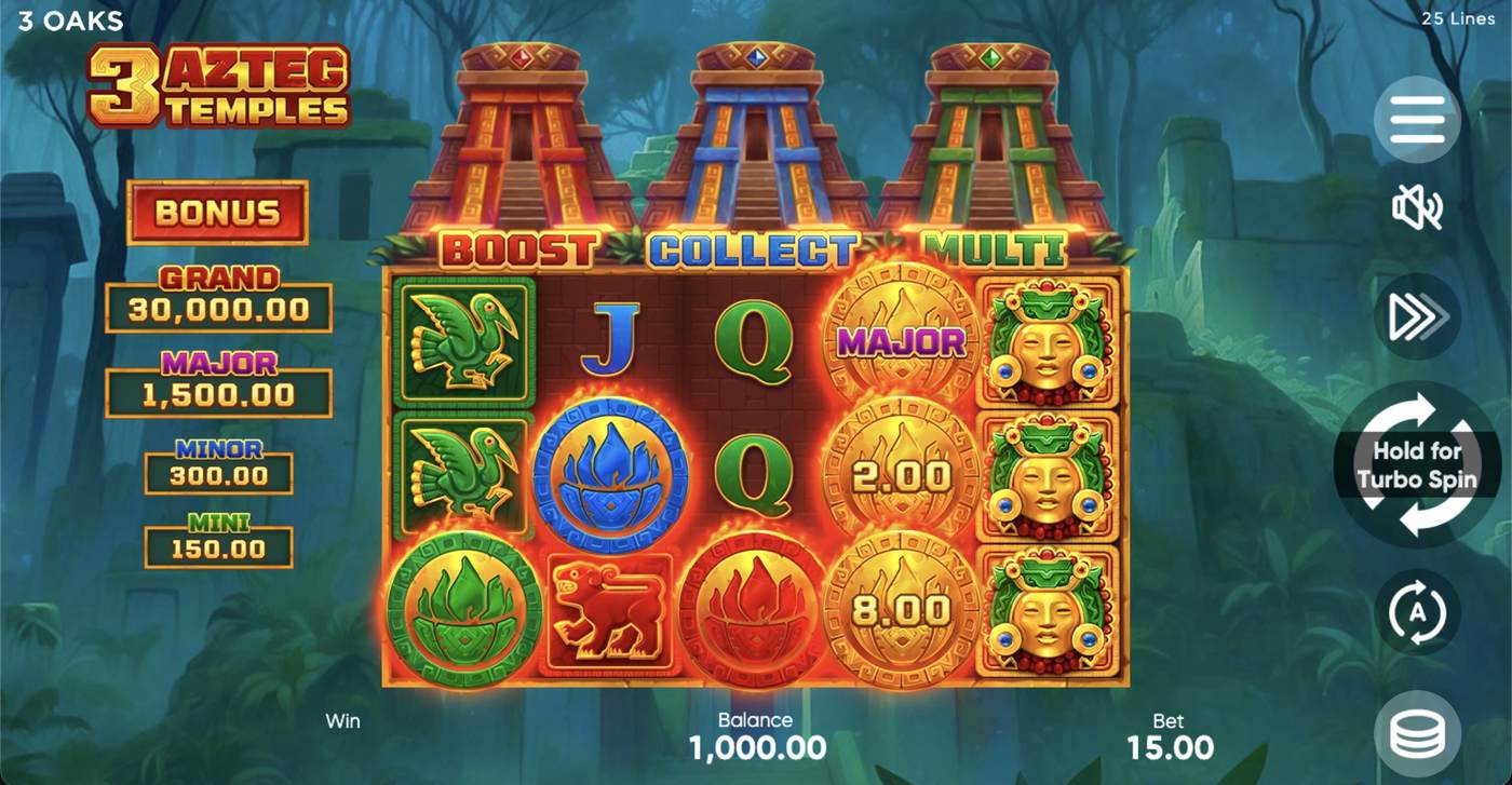 3 Aztec Temples: image of main menu