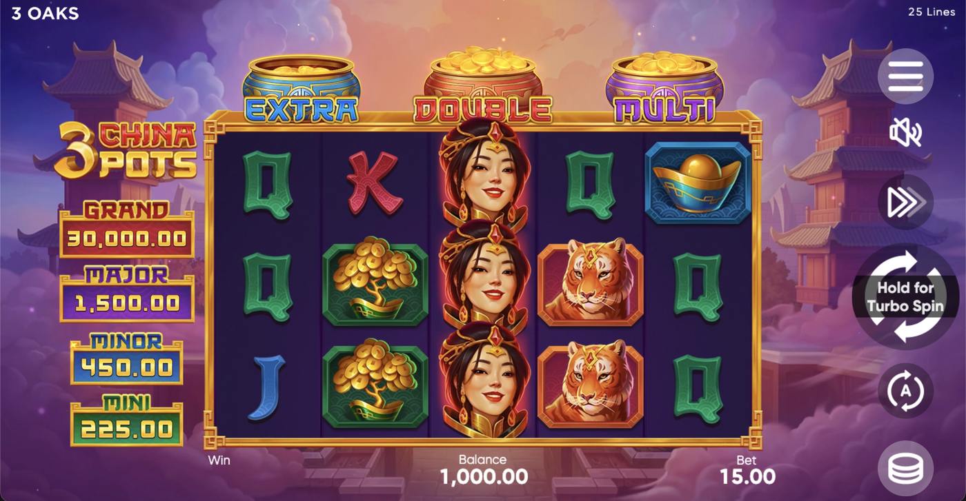 3 China Pots: image of main menu