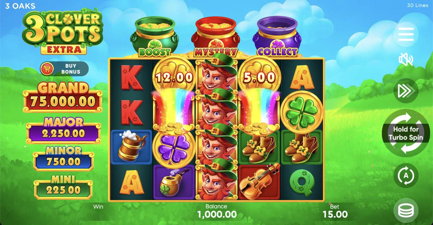 3 Clover Pots Extra: image of main menu
