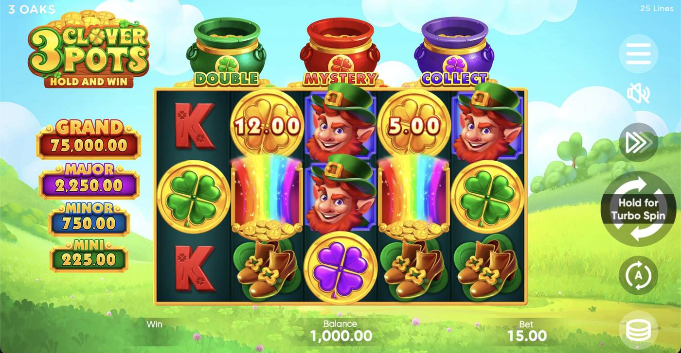 3 Clover Pots: image of main menu