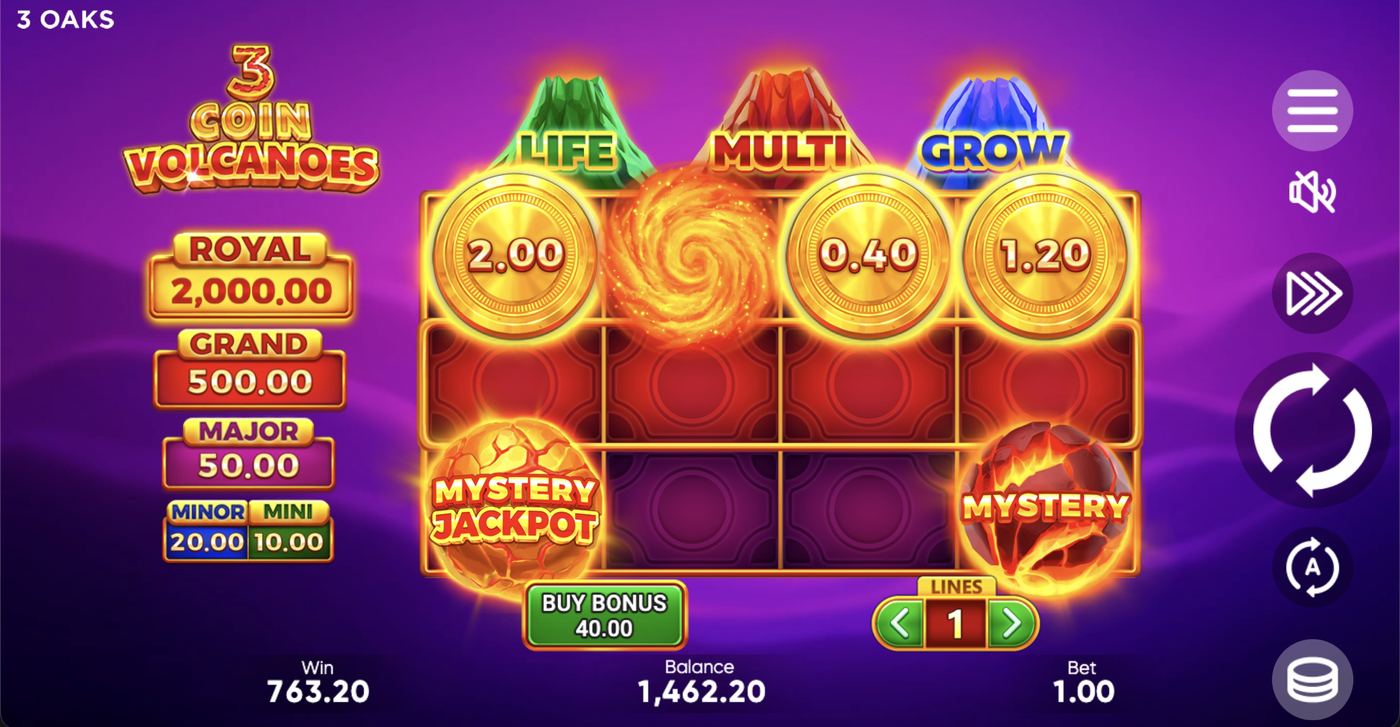 3 Coin Volcanoes: image of winning