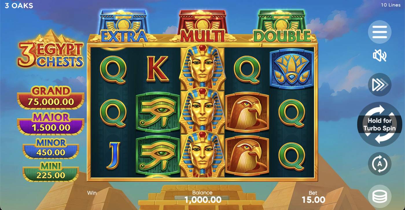 3 Egypt Chests: image of main menu