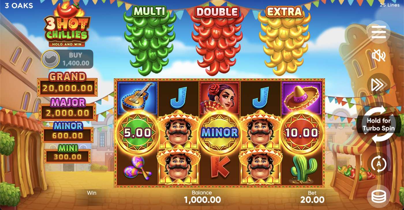 3 Hot Chillies: image of main menu