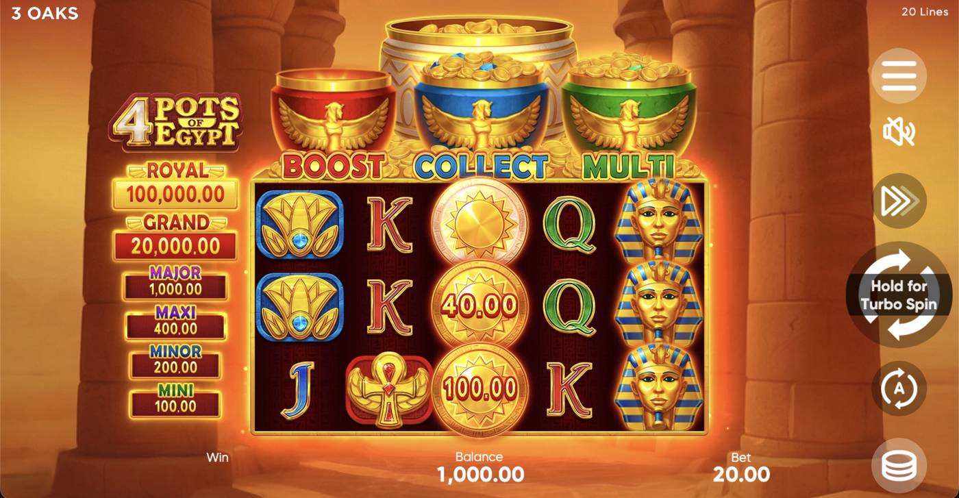 4 Pots of Egypt: image of main menu