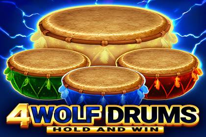 4 Wolf Drums Online Slot Logo
