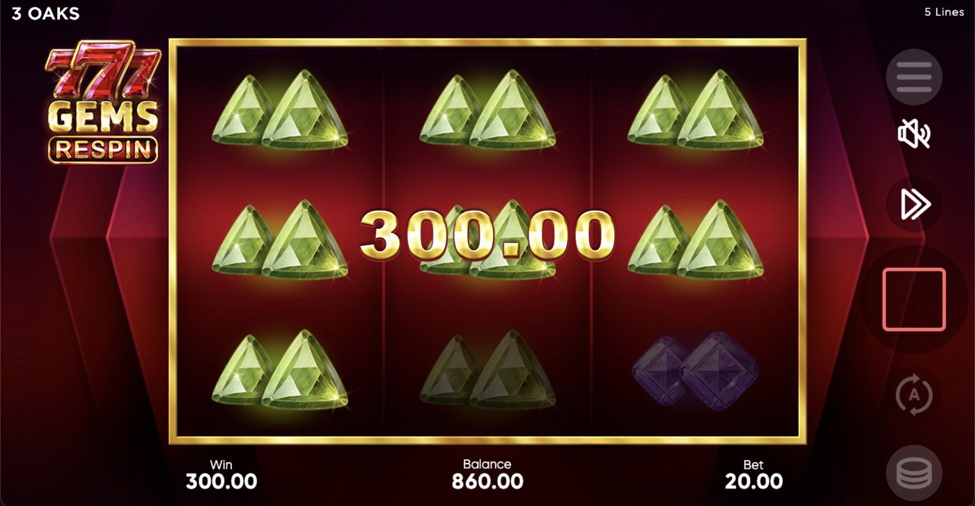 777 Gems Respin: image of winning