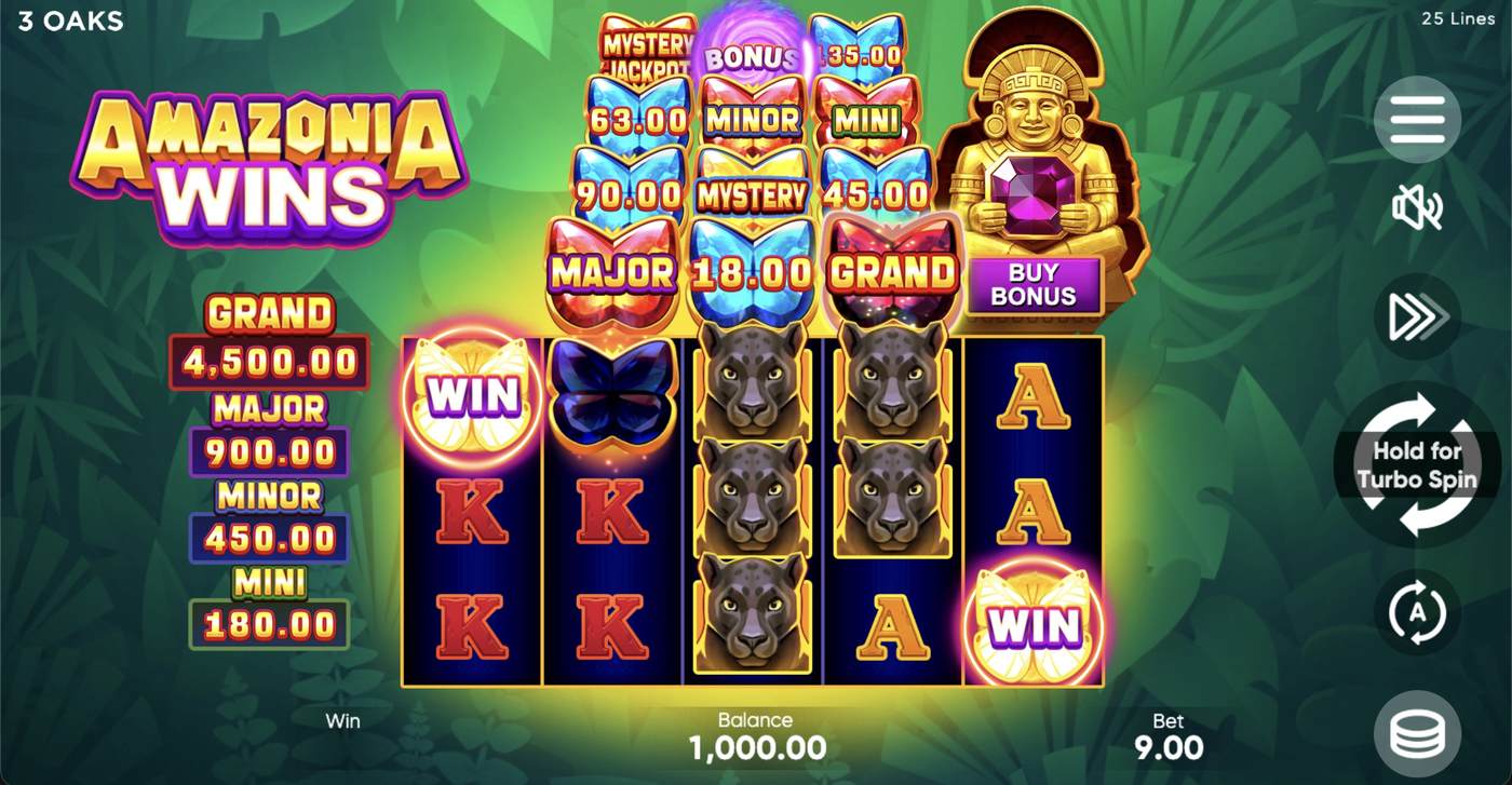 Amazonia Wins: image of main menu