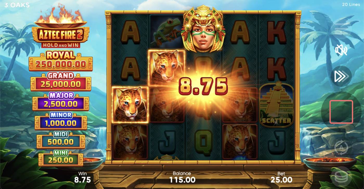 Aztec Fire 2: Hold and Win: image of winning