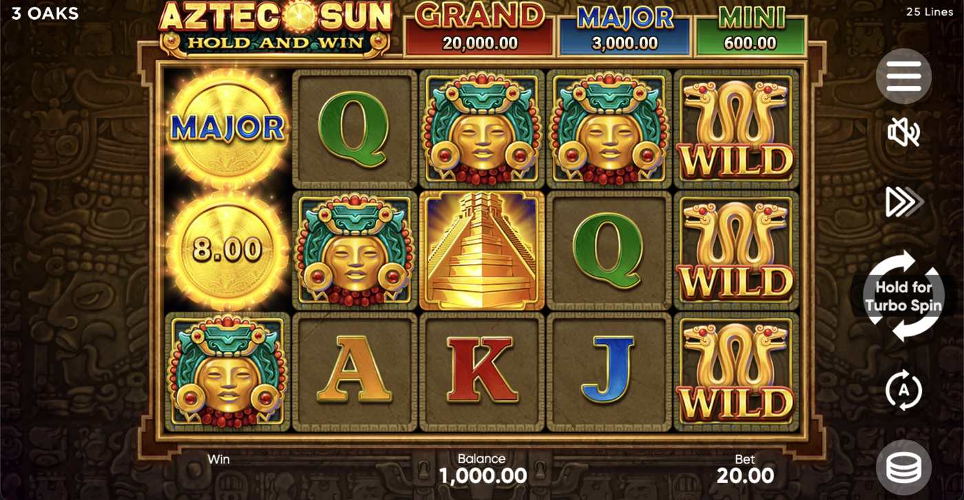Aztec Sun: Hold and Win: image of main menu