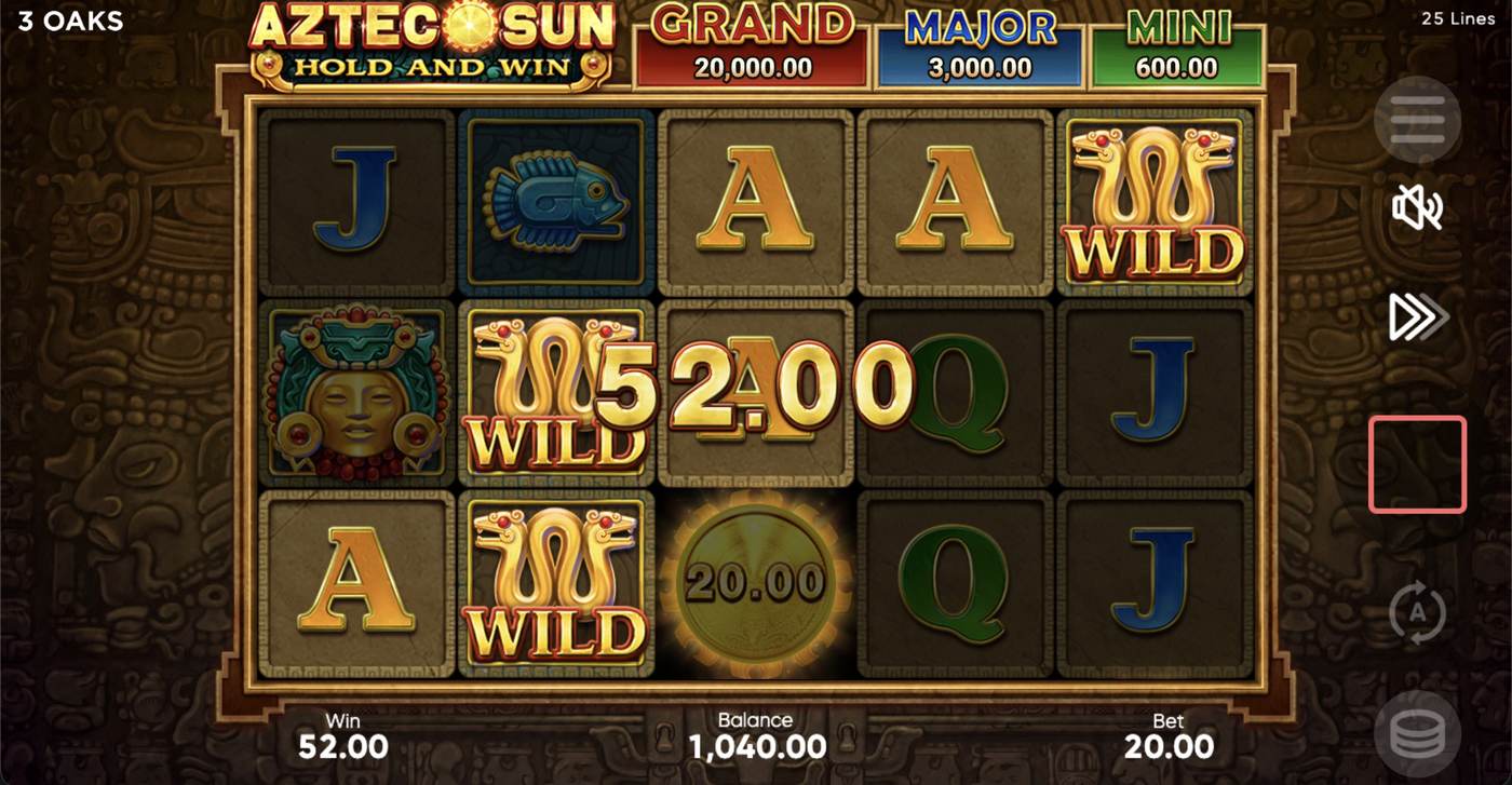 Aztec Sun: Hold and Win: image of winning