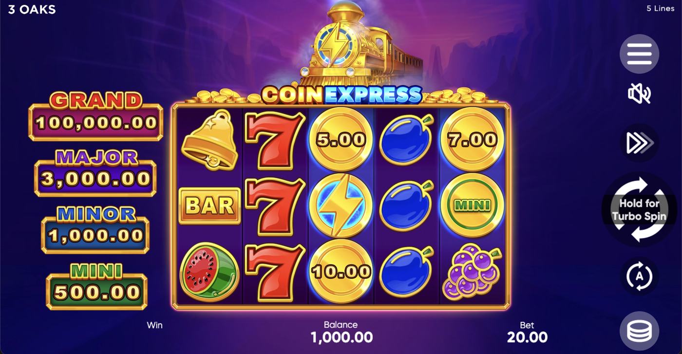 Coin Express: image of main menu