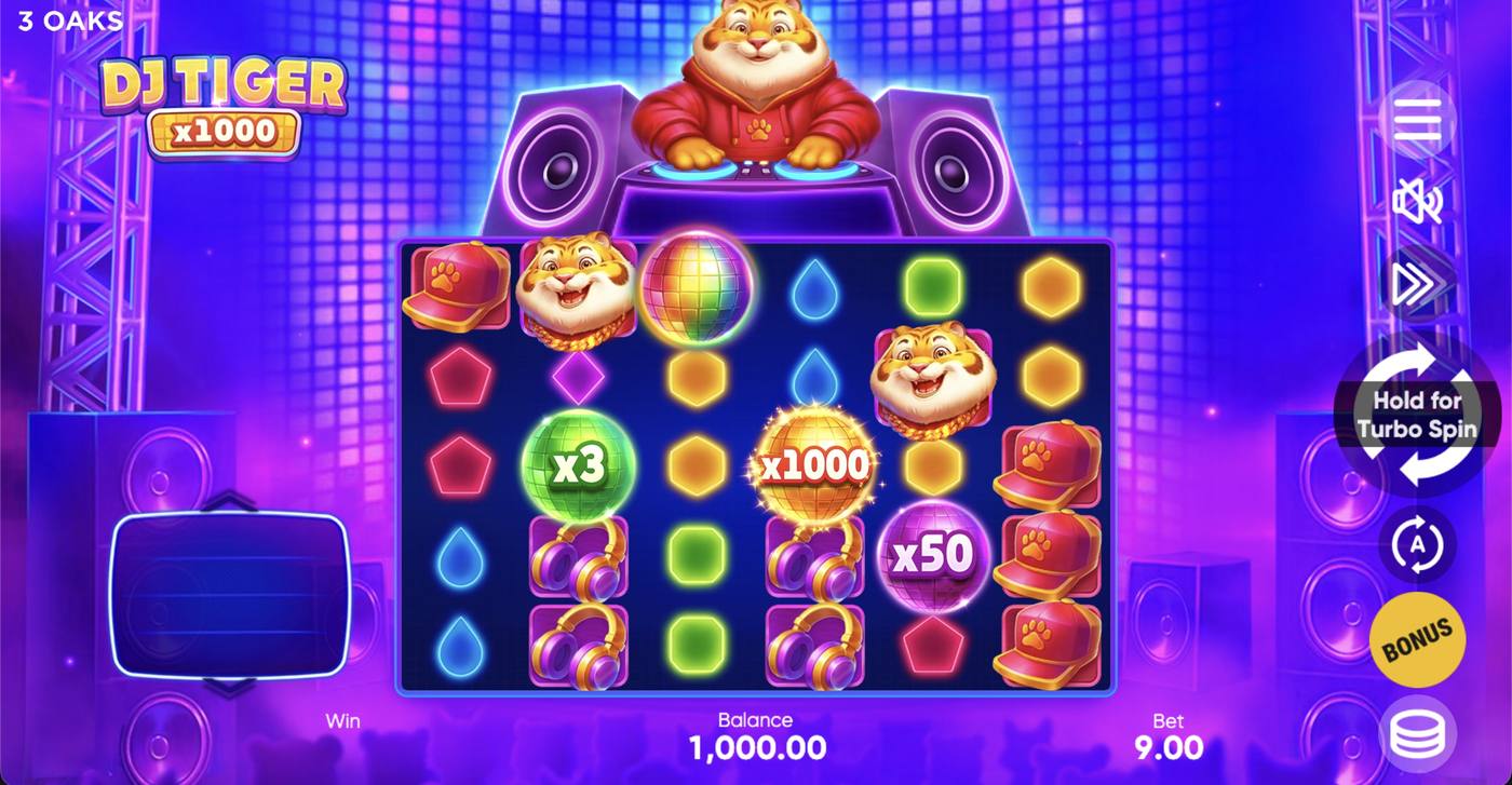 DJ Tiger x1000: image of main menu