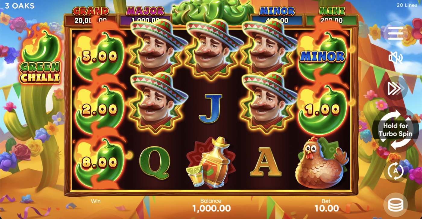 Green Chilli: image of main menu