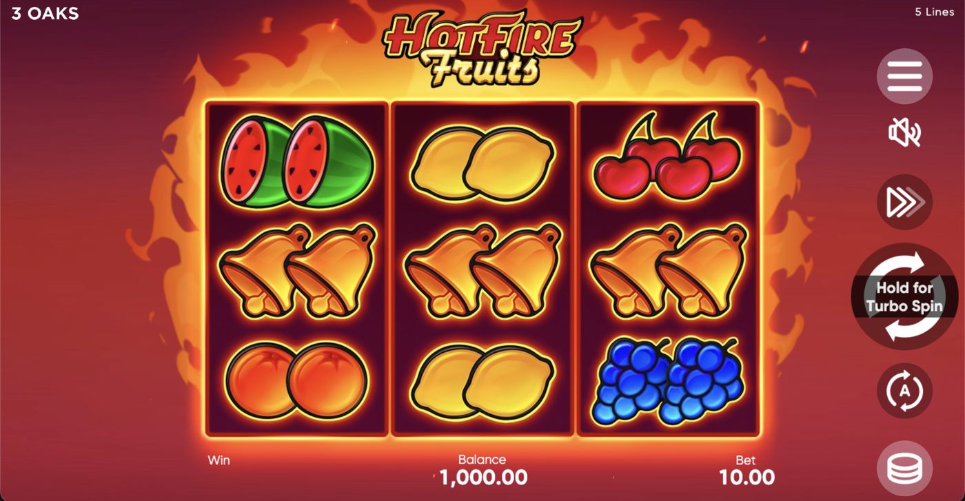 Hot Fire Fruits: image of main menu