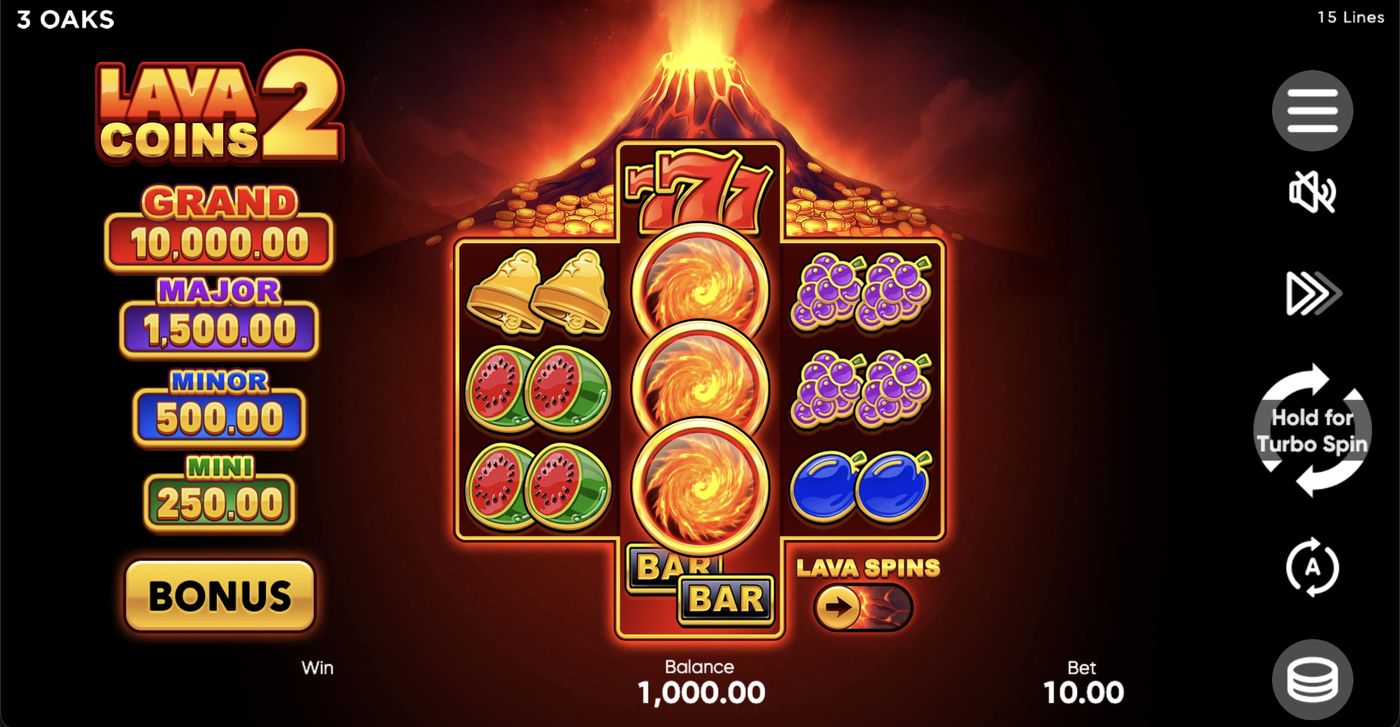 Lava Coins 2: image of main menu