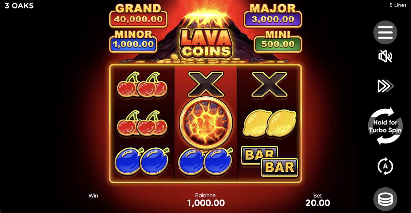 Lava Coins: image of main menu