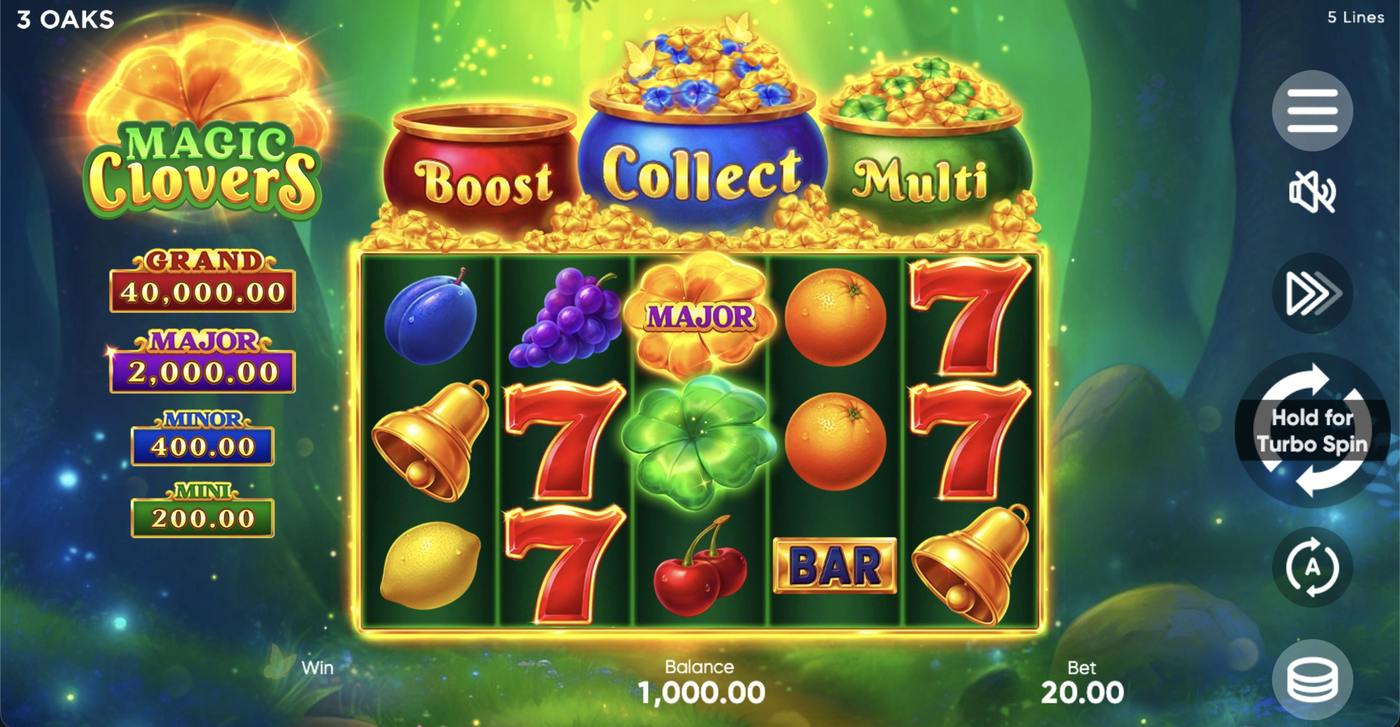 Magic Clovers: image of main menu