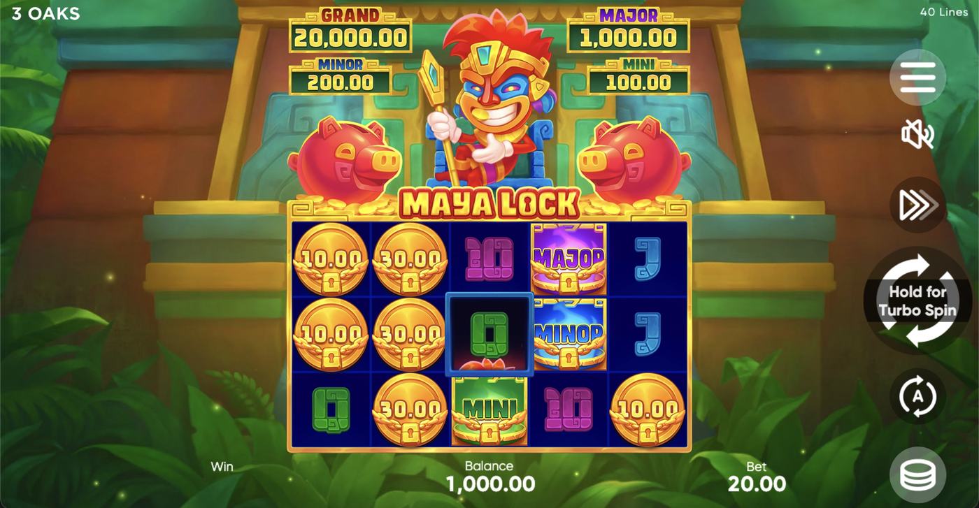 Maya Lock: image of main menu