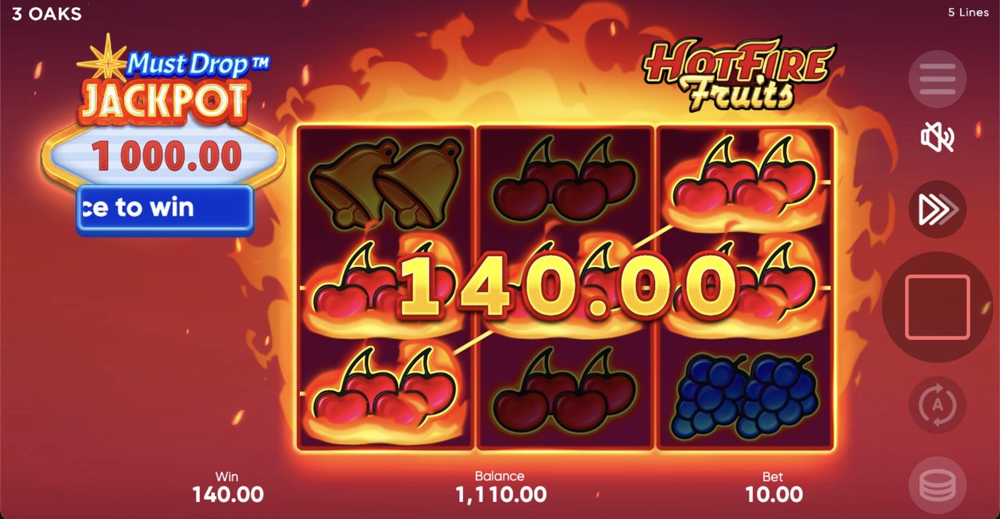 Must Drop Jackpot Hot Fire Fruits: image of winning