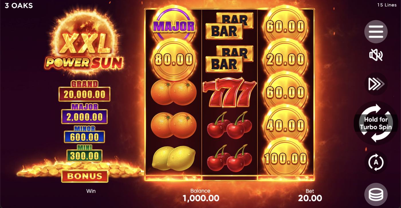 Power Sun XXL: image of main menu