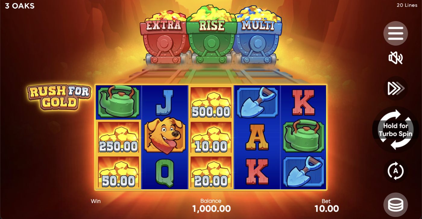 Rush for Gold: image of main menu