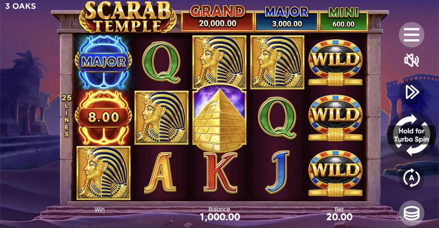 Scarab Temple: image of main menu