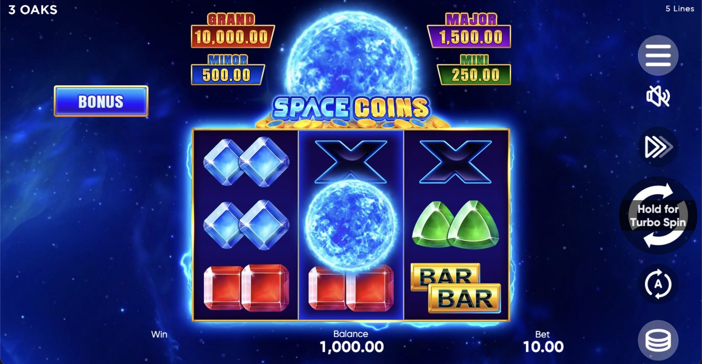 Space Coins: image of main menu